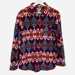 Wrangler Fleece Aztec Fleece Button Down Shirt
